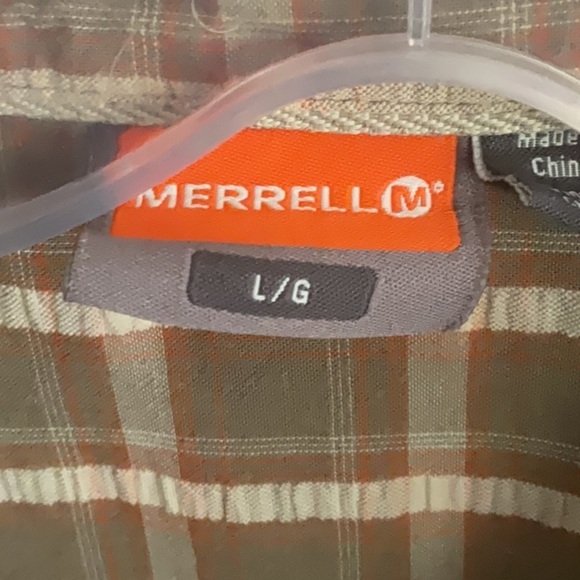 Merrell Brown Plaid Casual Button Down Shirt - Picture 3 of 5